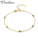 CZ 925 Sterling Silver Chain Charm Anklet For Women Girls