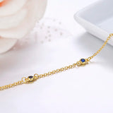 CZ 925 Sterling Silver Chain Charm Anklet For Women Girls