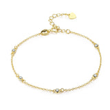CZ 925 Sterling Silver Chain Charm Anklet For Women Girls