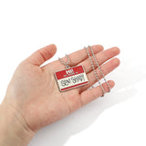 Slim Shady Hippie Choker Necklace Pendant Men Square Necklaces Alloy Bead Chain