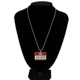 Slim Shady Hippie Choker Necklace Pendant Men Square Necklaces Alloy Bead Chain