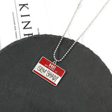 Slim Shady Hippie Choker Necklace Pendant Men Square Necklaces Alloy Bead Chain