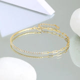 925 Silver Oval O Chain & CZ Tennis Bracelet