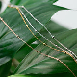 925 Silver Beaded Choker Necklace Set Lobster Clasp