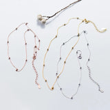 925 Silver Beaded Choker Necklace Set Lobster Clasp