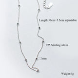 925 Silver Beaded Choker Necklace Set Lobster Clasp