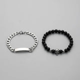 Domdomous Stainless Steel Slim Watches for Men Bangles Bracelets Set