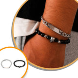 Domdomous Stainless Steel Slim Watches for Men Bangles Bracelets Set