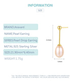 925 Silver Pearl Long Drop Earrings Pink Purple