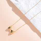 Silver Bow Necklace Pendant, Dainty Jewelry for Women