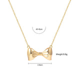Silver Bow Necklace Pendant, Dainty Jewelry for Women