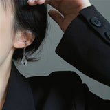 Geometric Ear Bone Clip Earring with Tassel Pendant