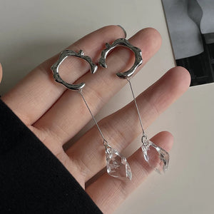 Geometric Ear Bone Clip Earring with Tassel Pendant