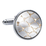 Sliver Floral Cufflinks Necktie Clip Set Men Jewelry