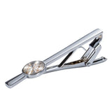 Sliver Floral Cufflinks Necktie Clip Set Men Jewelry
