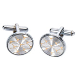 Sliver Floral Cufflinks Necktie Clip Set Men Jewelry