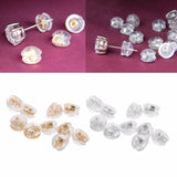10PCS Silicone Earring Backs 18K S925 Sliver for Women Men