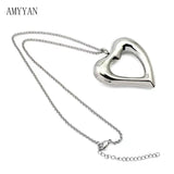 Sliver Hollow Sweet Love Heart Necklace45.5cm+5cm necklace