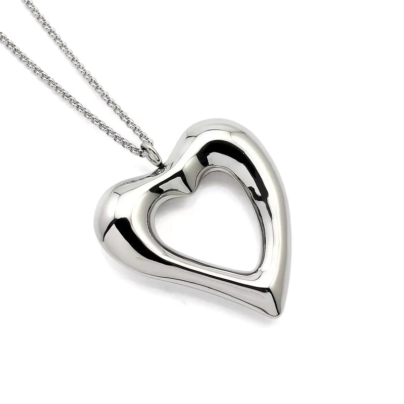 Sliver Hollow Sweet Love Heart Necklace45.5cm+5cm necklace