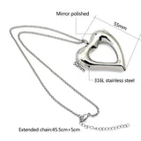 Sliver Hollow Sweet Love Heart Necklace45.5cm+5cm necklace
