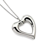 Sliver Hollow Sweet Love Heart Necklace45.5cm+5cm necklace