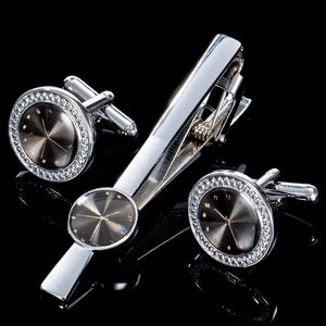 Men's Classic Pattern Tie Bar Cufflinks Set TZ-414
