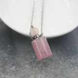 Rose Quartz/Tiger Eye/Amethyst Perfume Bottle Pendant