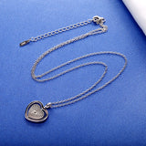 SloveCabin 925 Silver Zircon Star Love Heart Necklace Sweet Collier Jewelry