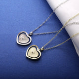 SloveCabin 925 Silver Zircon Star Love Heart Necklace Sweet Collier Jewelry