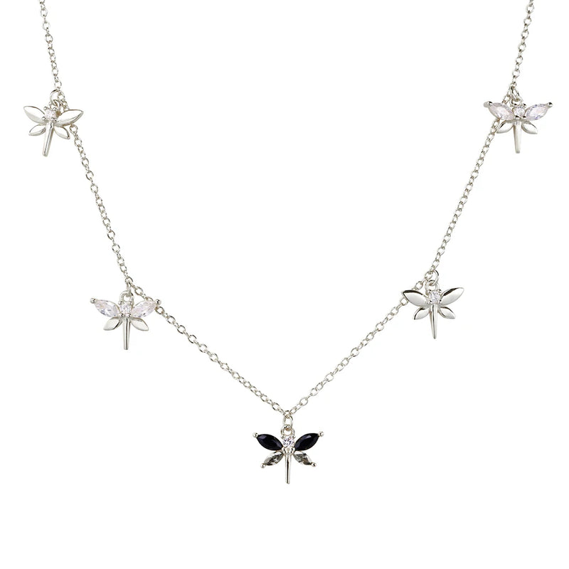SloveCabin Sterling Silver Dargonfly Choker Necklace