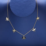 SloveCabin Sterling Silver Dargonfly Choker Necklace