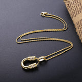 925 Sterling Silver Crystal Zircon Horseshoes Women Long Chain Pendant Necklace