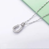 925 Sterling Silver Japanese Zircon Crystal Pendant Necklace