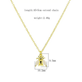 925 Silver Long Chain Bee Pendant Necklace for Women Wedding