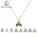 925 Silver Long Chain Bee Pendant Necklace for Women Wedding