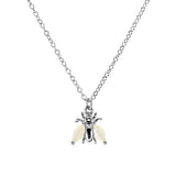 925 Silver Long Chain Bee Pendant Necklace for Women Wedding