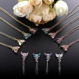 925 Silver Long Chain Bee Pendant Necklace for Women Wedding