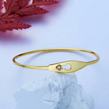925 Silver Serrure Jonc Femme Bracelet Bangle Crystal Jewelry