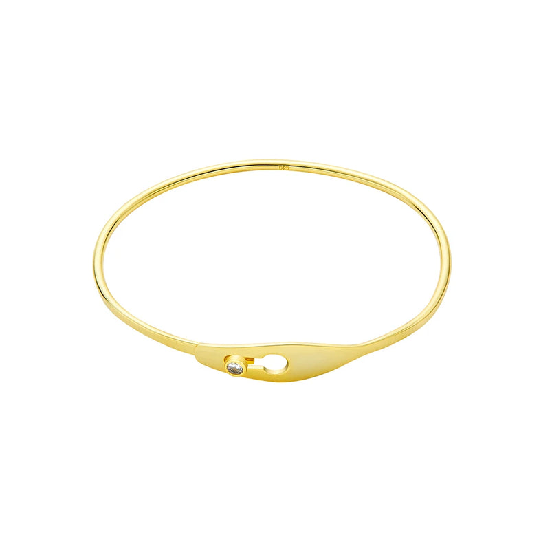 925 Silver Serrure Jonc Femme Bracelet Bangle Crystal Jewelry