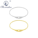 925 Silver Serrure Jonc Femme Bracelet Bangle Crystal Jewelry
