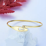 925 Silver Serrure Jonc Femme Bracelet Bangle Crystal Jewelry