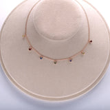 925 Silver Colorful Zircon Chocker Necklace Crystal CZ Women Jewelry