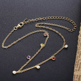 925 Silver Colorful Zircon Chocker Necklace Crystal CZ Women Jewelry
