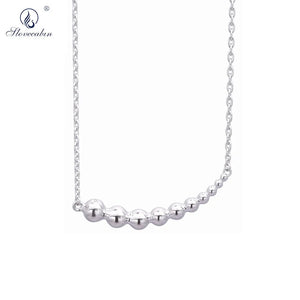 925 Sterling Silver Beads Pendant Necklace European Party Gift Jewelry