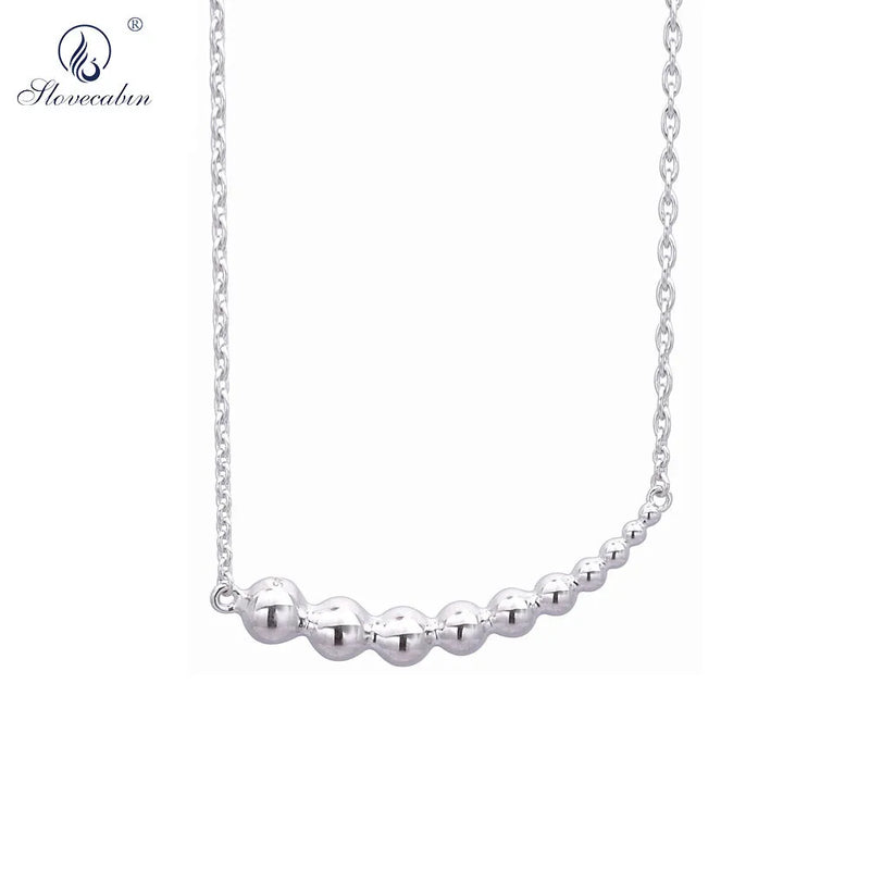 925 Sterling Silver Beads Pendant Necklace European Party Gift Jewelry