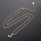 925 Silver Letter K J S Leter Pendant Necklace Chain Women CZ Jewelry