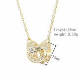 925 Silver Zircon Handcuffs Necklace Crystal Collier Jewelry