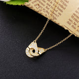 925 Silver Zircon Handcuffs Necklace Crystal Collier Jewelry