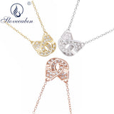 925 Silver Zircon Handcuffs Necklace Crystal Collier Jewelry