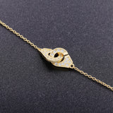 925 Silver Zircon Handcuffs Necklace Crystal Collier Jewelry